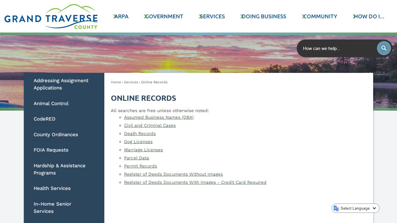 Online Records | Grand Traverse County, MI